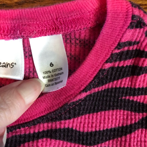 Girls Pink Zebra Print Shirt - Picture 2 of 3